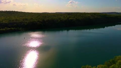 Drone shot of a river system in Queensland Stockbeeldmateriaal 262952057