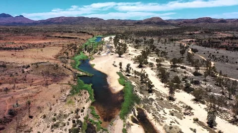 Drone shot of a river system in Queensland Stock Footage 262952510