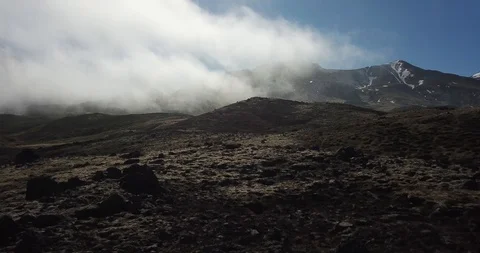 Drone Shot Of A Road Between Mountains near akureyri Stock Footage 117958273