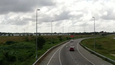 Drone shot of a roadway 2 Stock Footage 295103753