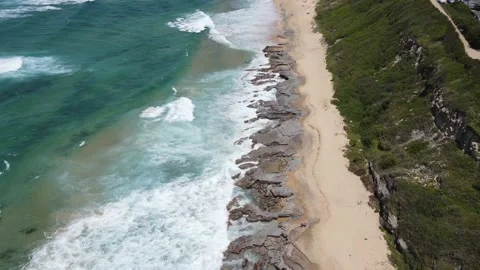 Drone shot of rocks at beach Stock Footage 235581517