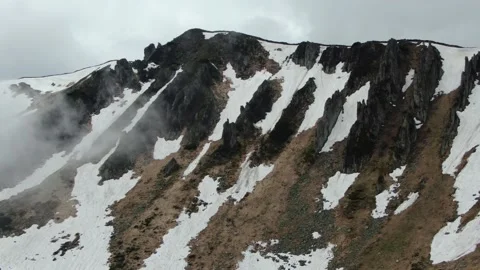 Drone shot of the rocks in the cloud. Ukrainian Carpathian Mountains. Chornoh Stock Footage 168749478