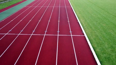 Drone shot of a running stadium Stock Footage 229313983