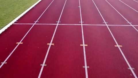 Drone shot of a running stadium Stock Footage 229314378