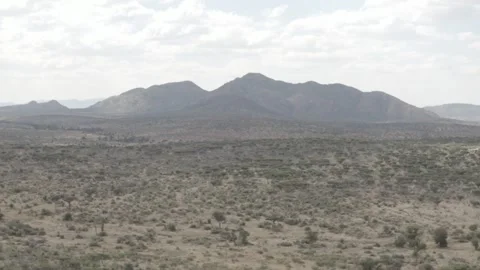 Drone shot of rural Namibia and mountains Video stock 244706443