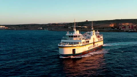 Drone shot of a sailing white ship in a blue sea Stock Footage 156655830