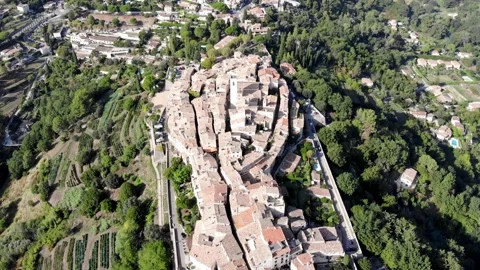 Drone shot from Saint-Paul-de-Vence Stock Footage 166513720