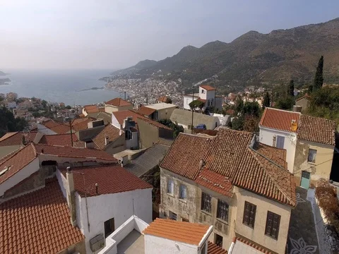 Drone shot of Samos, Greece Video stock 84576464