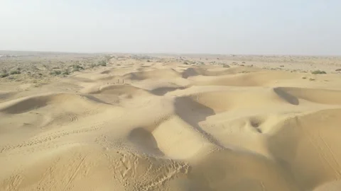 Drone shot of Sand Dunes in Jaisalmer (Left to Right) 스톡 동영상 270094853