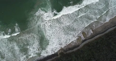 Drone shot of sea waves Stock Footage 195061874