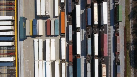 Drone Shot of Shipping Containers Video stock 109065665