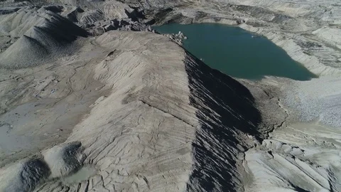 Drone shot of shovel in open mining facility in Gacko, industry Bosnia Stock Footage 85449296