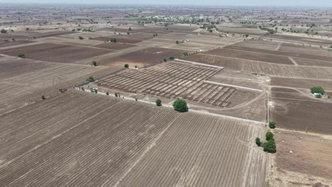 Drone shot showcasing an expansive eco infrastructure construction project area Stock Footage 337479025