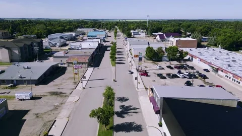 A Drone Shot of a Small Abandoned Empty Mining Agricultural Town Stock Footage 248408031