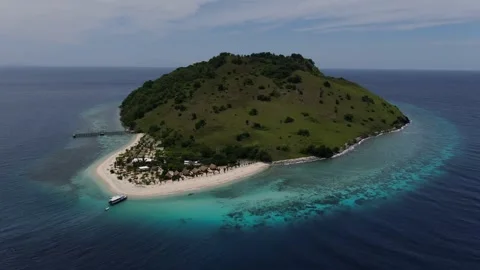 Drone shot of small island Stock Footage 303795557