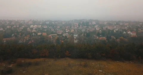 A drone shot of a small town 스톡 동영상 98372435