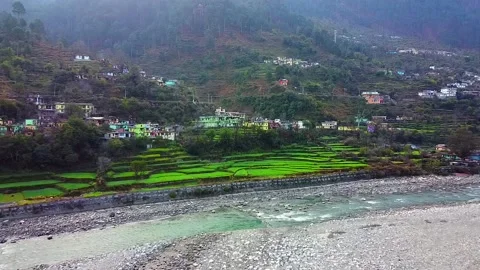 Drone shot in small town Video stock 202075396