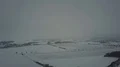 Drone shot snow white and gray foggy winter weather at small village countryside 4k or 4k+ Resolution