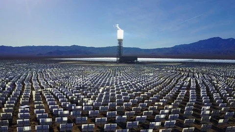 Drone Shot of Solar Farm Stock Footage