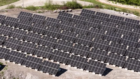 Drone Shot of Solar Panels Array, Green Energy Production Stock-Footage 335982208