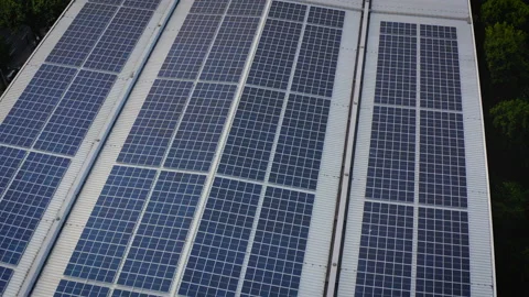 Drone shot of solar panels Stock Footage 230906204