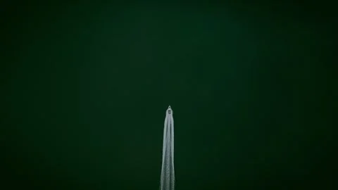 Drone Shot of Speedboat on Dark Emerald Water 스톡 동영상 320020360