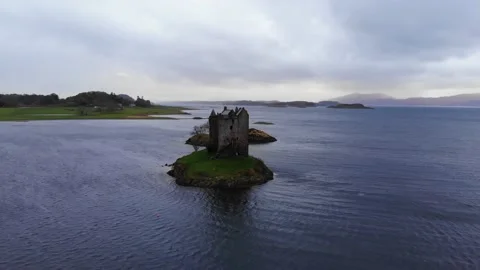 A drone shot of Stalker Castle Stock-Footage 146314457
