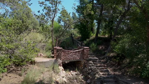 Drone shot of Stone Bridge in the Mountains Stock Footage 315577732