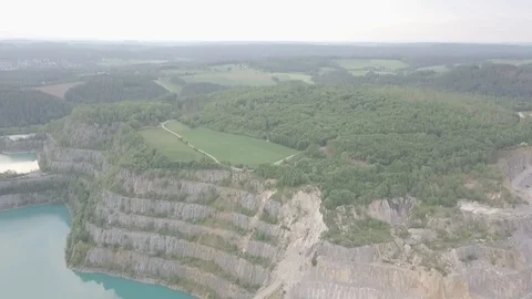 Drone Shot Stone Quarry Cliff Stock Footage 110715829