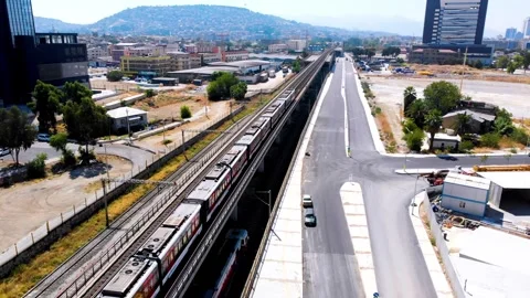 Drone shot of the subway Stock Footage 308938257