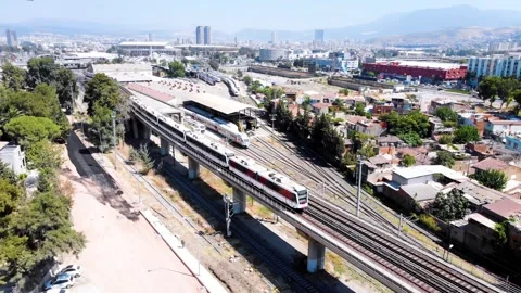 Drone shot of the subway Stock Footage 308938270