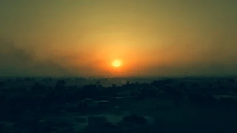 Drone shot of sunrise Video stock 90680094