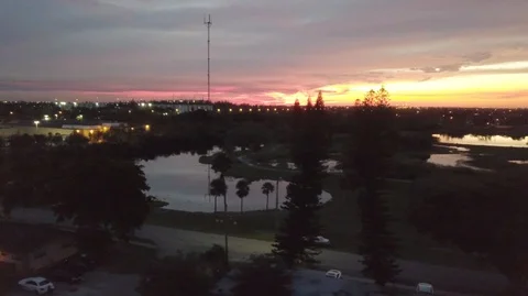 Drone Shot Of Sunset In Florida Video stock 104482583