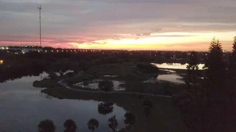 Drone Shot Of Sunset In Florida Video stock 104482609