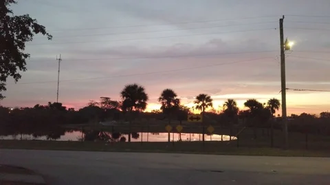 Drone Shot Of Sunset In Florida Video stock 104482625
