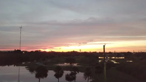 Drone Shot Of Sunset In Florida Stock Footage 104482886