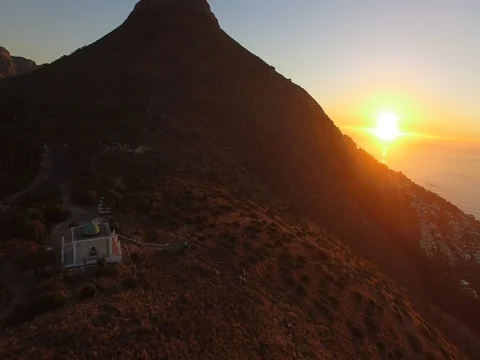 Drone shot sunset Stock Footage 76842290