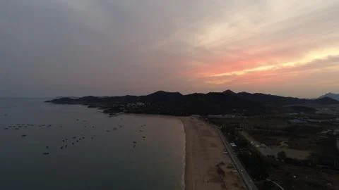 Drone shot sunset Stock Photos
