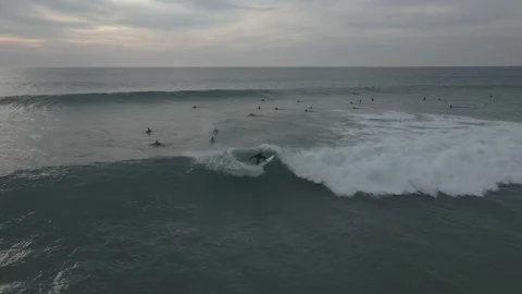 Drone shot surf in hossegor Stock Footage 235710643