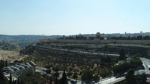 Drone shot of Temple Mount and Kidron Valley. Jerusalem. DJI_0077-01 스톡 동영상 106114896