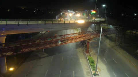 Drone shot of time-lapse of roads traditional city of Pakistan (4) Stock Footage 199245048