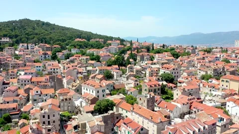 Drone Shot Of The Town Of Split Video stock 138909973