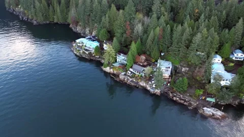 Drone shot tracking a point of land pacific ocean Stock Footage 344900382