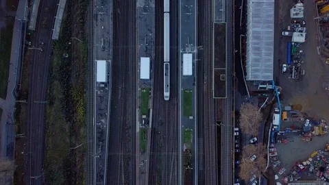 Drone Shot Trains Stock Footage 99309563