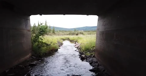 Drone shot Under Bridge Stock Footage 212457458