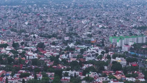 Drone shot of an urban agglomeration in Mexico City Stock Footage 311621272