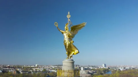 Drone Shot Victory Column Berlin Stock Footage 162945012