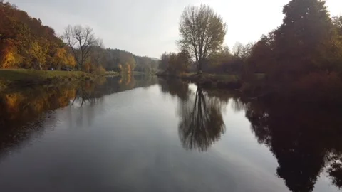 Drone shot view of mountain and lake. Video stock 268898320