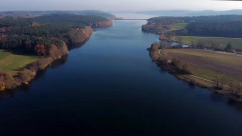 Drone shot view of mountain and lake. Stock-Footage 268898321