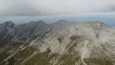 Drone Shot from Vihren Summit Over Rocky Pirin Mountain Massif Stock Footage 332012060